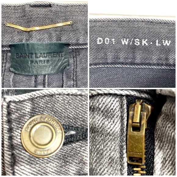 Saint Laurent D01 SK LW Skinny Jeans Washed Gray - Picture 6 of 10